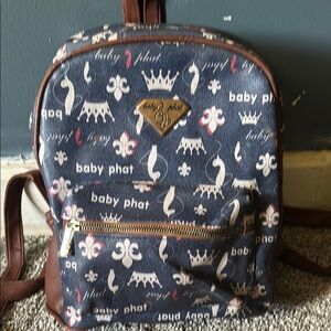 Baby Phat Denim and Brown Backpack